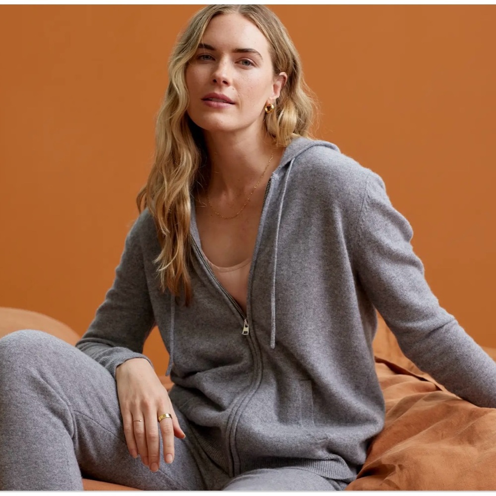 Quince Mongolian Cashmere full zip hoodie